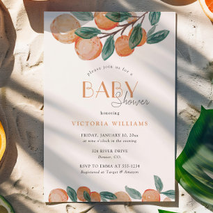 Little Cutie Mandarin Citrus Baby Showe Invitation