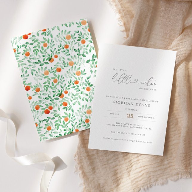 Little Cutie Modern Watercolor Baby Shower Invitation (Creator Uploaded)