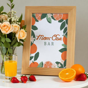 Little Cutie MOM-osa Bar Sign – Citrus Baby Shower