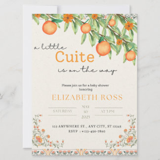 Little Cutie On The Way Baby Shower Invitation