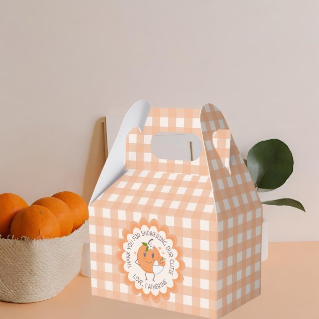 Little Cutie On the way | Cute Orange Baby Shower  Favour Box (Creator Uploaded)