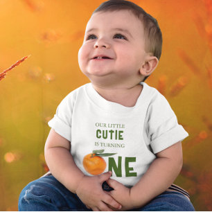 Little Cutie Orange 1st Birthday Baby T-Shirt
