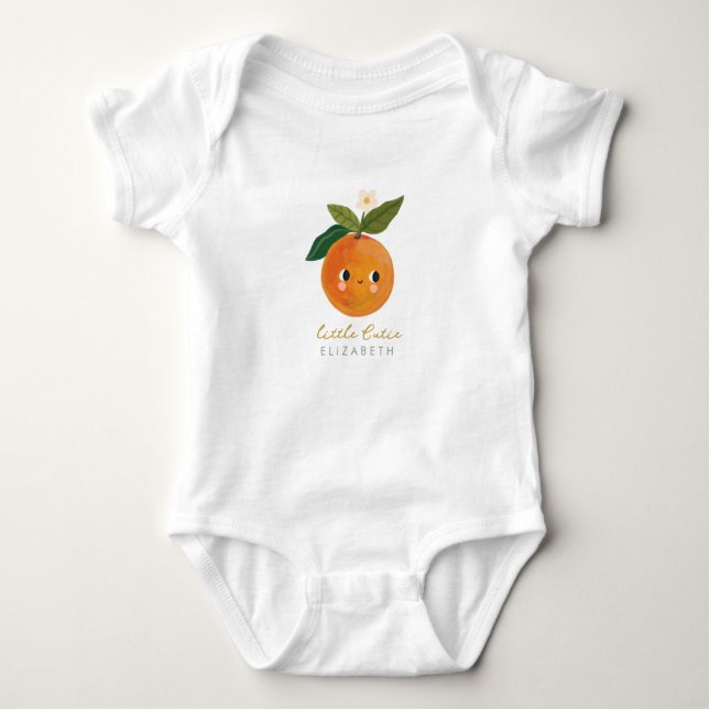 Little Cutie Orange Baby Bodysuit (Front)