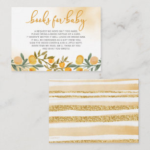 Little Cutie Orange Baby Shower Book Request Enclosure Card