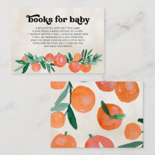 Little Cutie Orange Baby Shower Book Request Enclosure Card