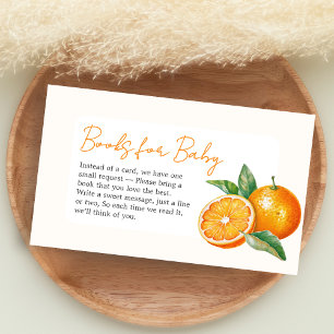 Little Cutie Orange Baby Shower Books for Baby Enclosure Card