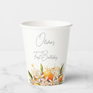 Little cutie Orange Baby Shower Citrus  Paper Cups