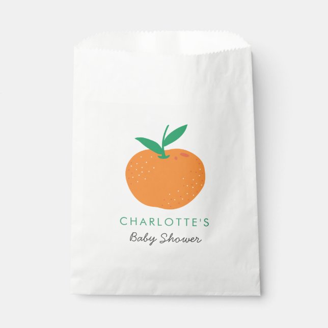 Little Cutie Orange Baby Shower Favour Bag (Front)