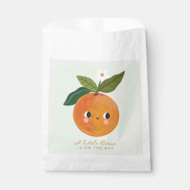 Little Cutie Orange Baby Shower  Favour Bags (Front)