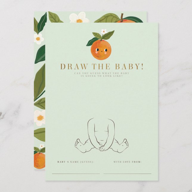 Little cutie orange Baby Shower Game Invitation (Creator Uploaded)
