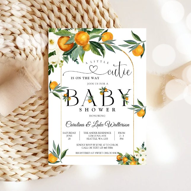 Little Cutie Orange Baby Shower Invitation (Creator Uploaded)