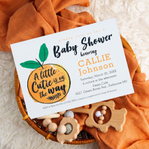 Little Cutie Orange Baby Shower Invitation