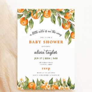Little Cutie Orange Baby Shower Invitation