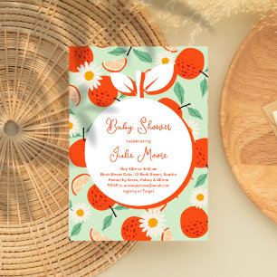 Little Cutie Orange Baby Shower Invitation