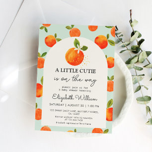 Little Cutie Orange Baby Shower Invitation
