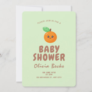 Little Cutie Orange Baby Shower  Invitation