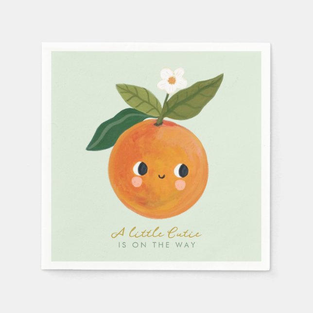 Little Cutie Orange Baby Shower  Napkin (Front)