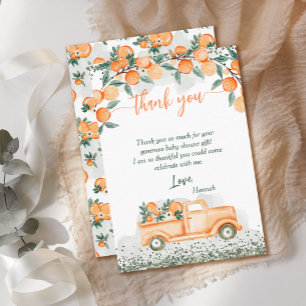 Little Cutie Orange Baby Shower Thank You Card