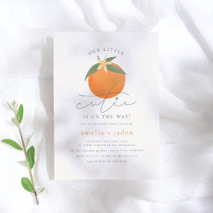 Little Cutie Orange Blossom Spring Baby Shower Invitation