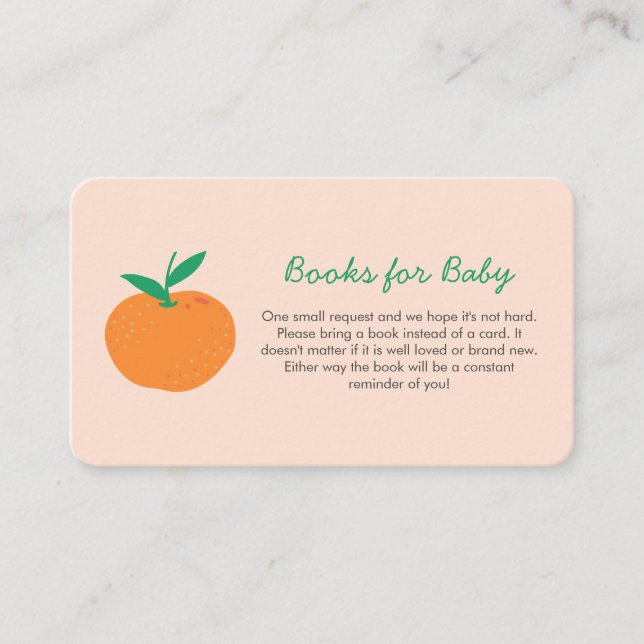 Little Cutie Orange Books for Baby Enclosure Card (Front)