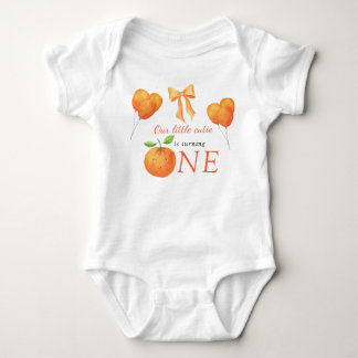 Little Cutie Orange Citrus 1st Birthday Baby Bodysuit