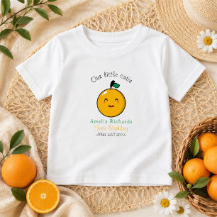  Little Cutie Orange Citrus 1st Birthday  Baby T-Shirt