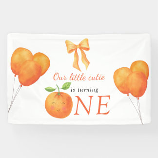 Little Cutie Orange Citrus 1st Birthday Banner