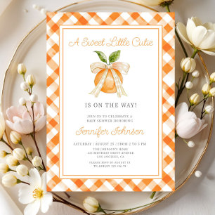 Little Cutie Orange Citrus 1st Birthday Invitation