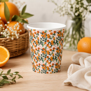 Little Cutie Orange Citrus 1st Birthday Paper Cups