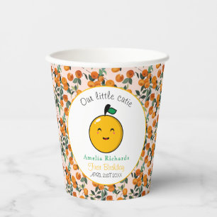  Little Cutie Orange Citrus 1st Birthday  Paper Cups