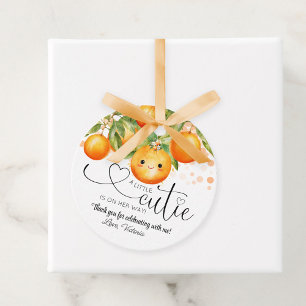 Little Cutie Orange Citrus Baby Shower Favour Tags