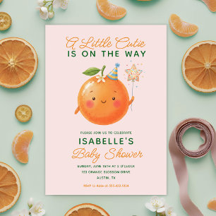 Little Cutie Orange Citrus Baby Shower Invitation