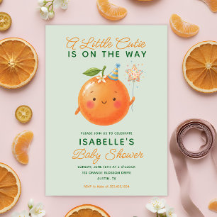 Little Cutie Orange Citrus Baby Shower Invitation