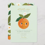 Little Cutie Orange Citrus  Baby Shower Invitation<br><div class="desc">Little Cutie is on the way Orange Baby Shower Invitation</div>