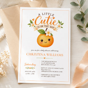 Little Cutie Orange Citrus Baby Shower Invitation