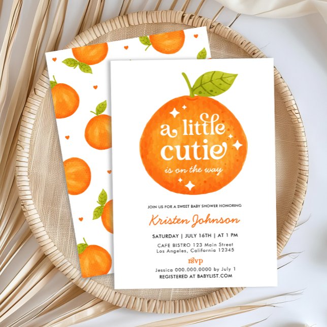 Little Cutie Orange Citrus Baby Shower Invitation  (Creator Uploaded)