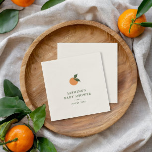 Little Cutie Orange Citrus Baby Shower Napkin