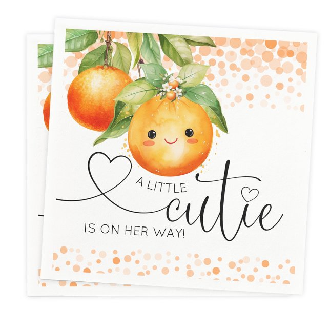 Little Cutie Orange Citrus Baby Shower Napkin (Creator Uploaded)