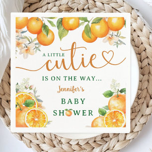 Little Cutie Orange Citrus Baby Shower Napkin