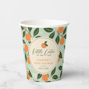 Little Cutie Orange Citrus Baby Shower Paper Cups