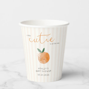 Little Cutie Orange Citrus Baby Shower Paper Cups