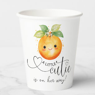 Little Cutie Orange Citrus Baby Shower Paper Cups