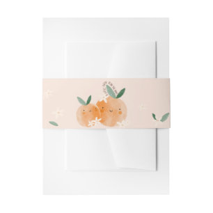 Little Cutie Orange Citrus Botanical Baby Shower Invitation Belly Band