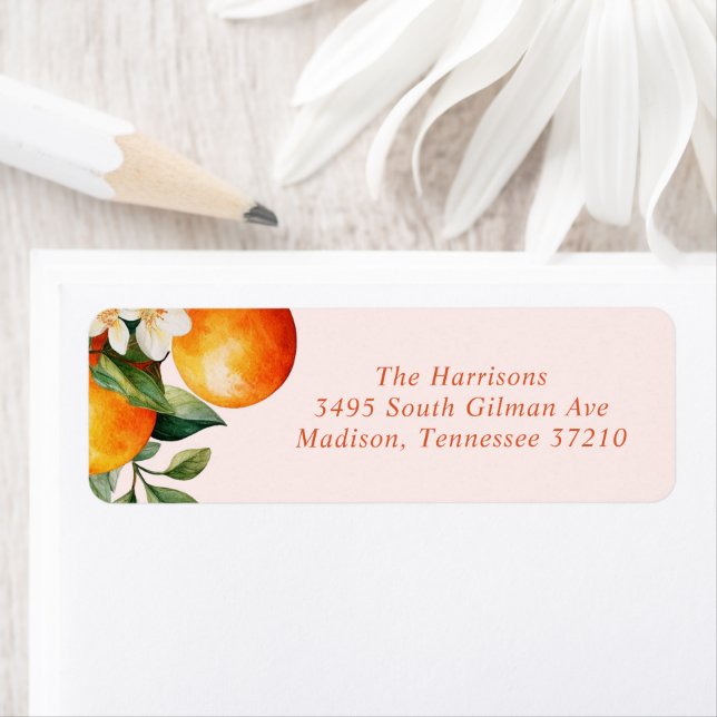 Little Cutie Orange Clementine Baby Shower Address (Insitu)