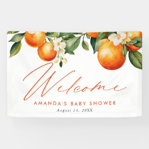 Little Cutie Orange Clementine Baby Shower Favor Banner