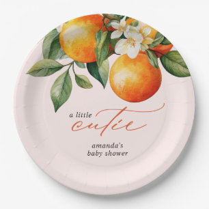 Little Cutie Orange Clementine Baby Shower Favor Paper Plate