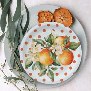 Little Cutie Orange Clementine Baby Shower Favor Paper Plate