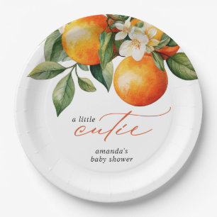 Little Cutie Orange Clementine Baby Shower Favor Paper Plate