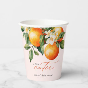 Little Cutie Orange Clementine Baby Shower Favour Paper Cups