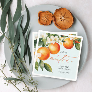 Little Cutie Orange Clementine Baby Shower Napkin